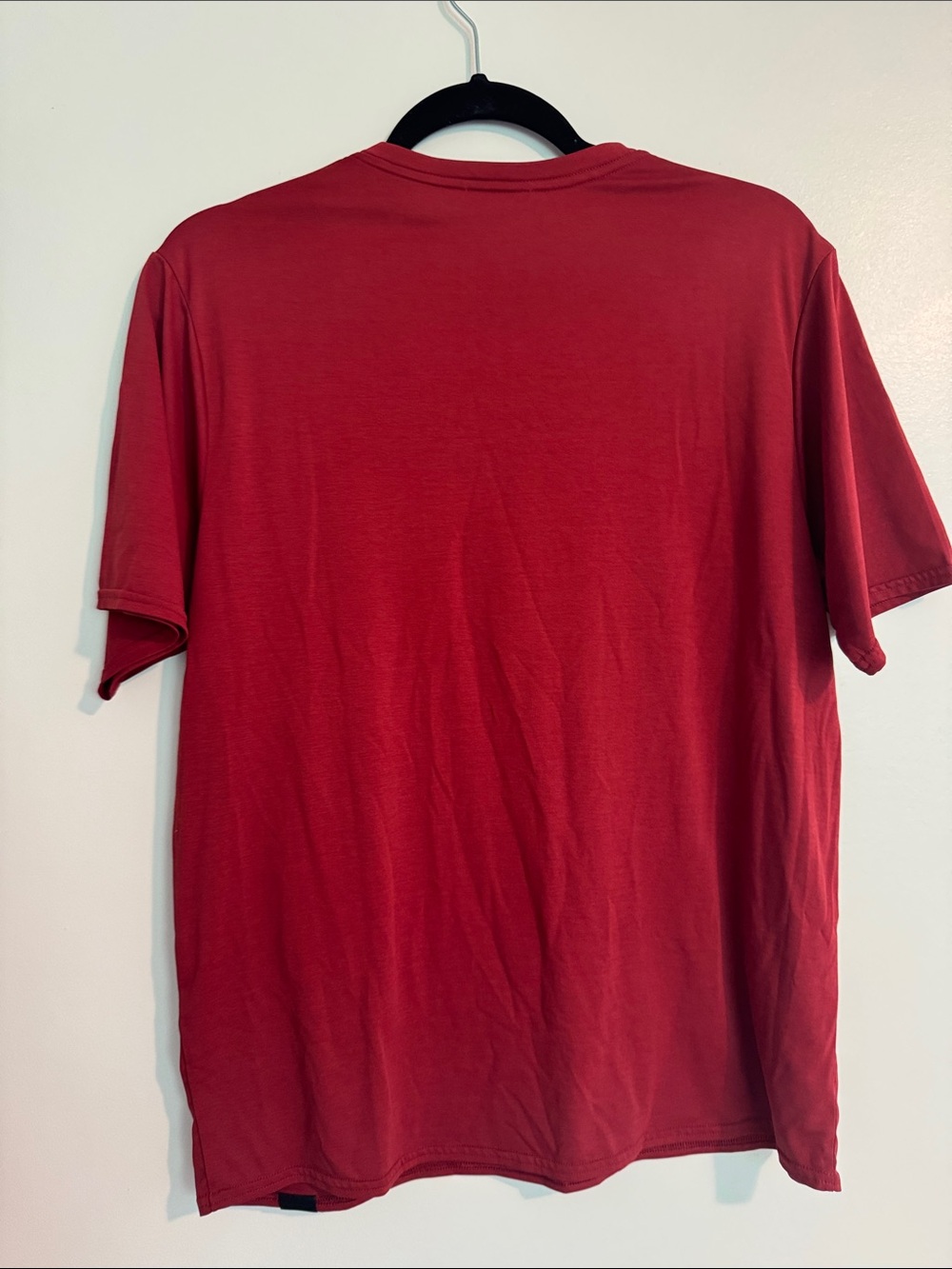 Patagonia Red Short-Sleeve Tee with Yellow-Orange Stripe - Picture 5 of 6